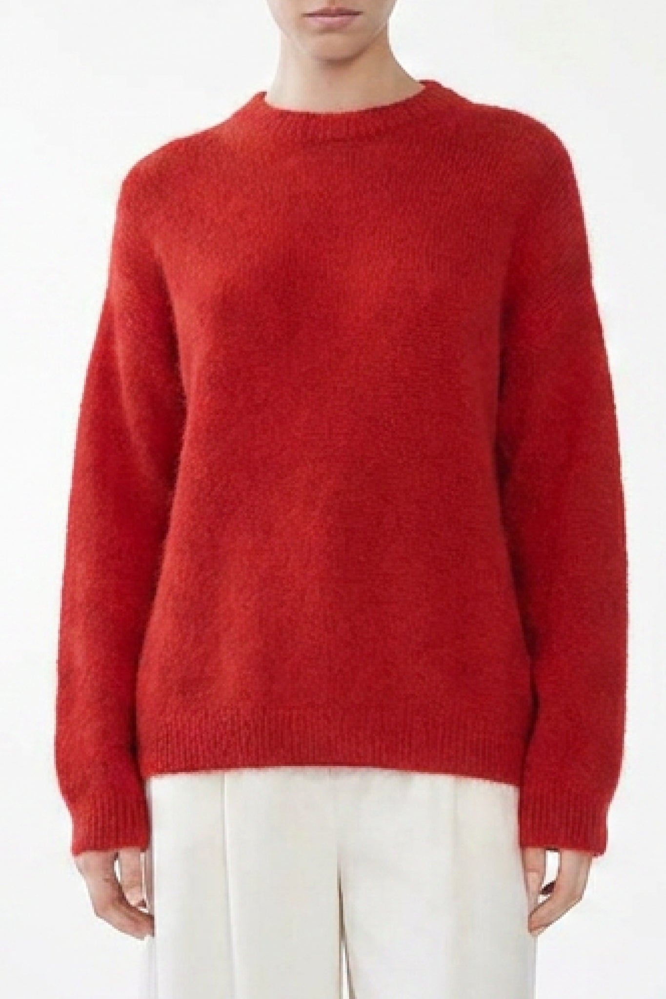 BEZ CREW KNIT - CARDINAL RED - SILK/CASHMERE