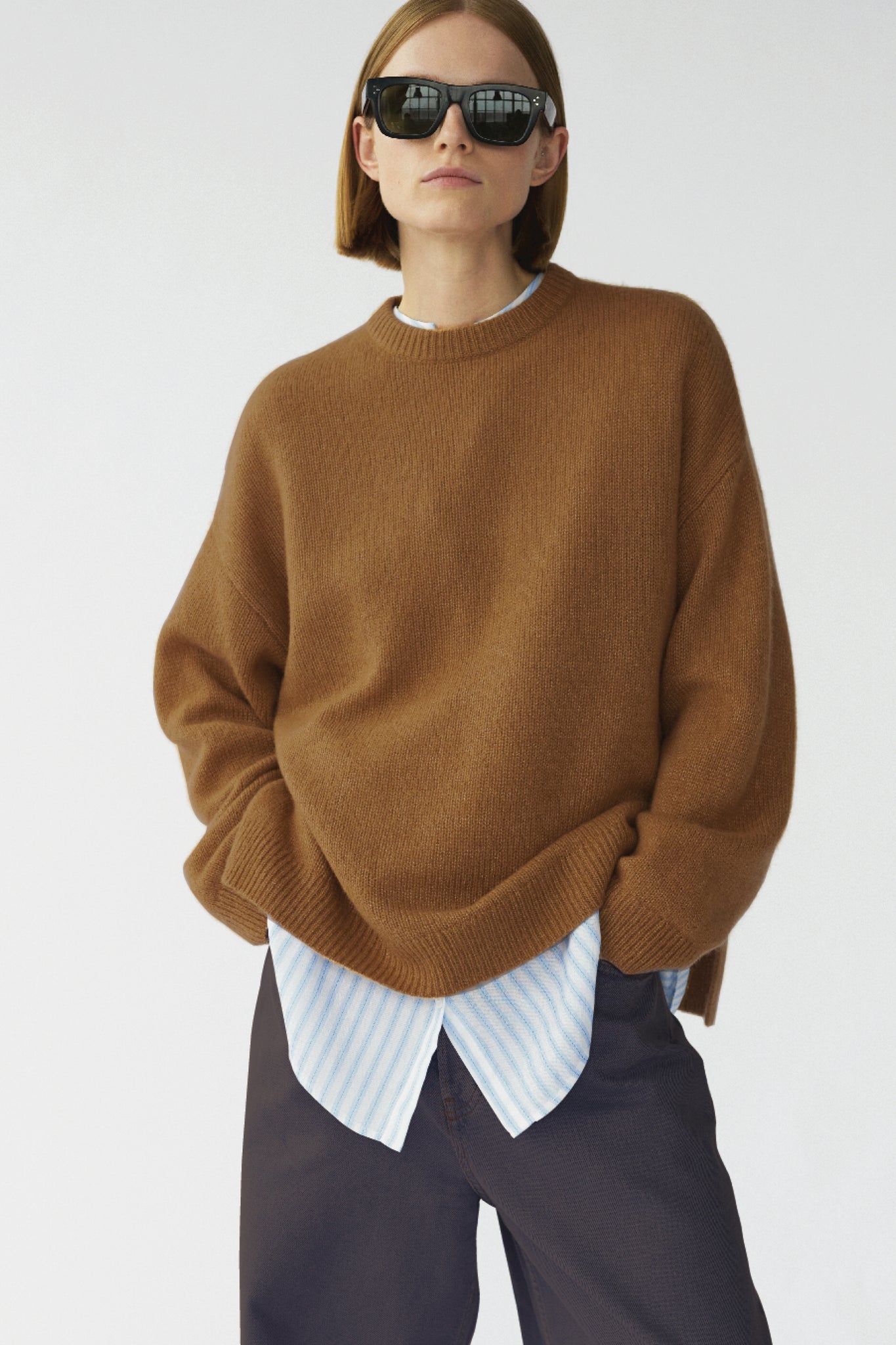 BEZ CREW KNIT - ACORN - SILK/CASHMERE