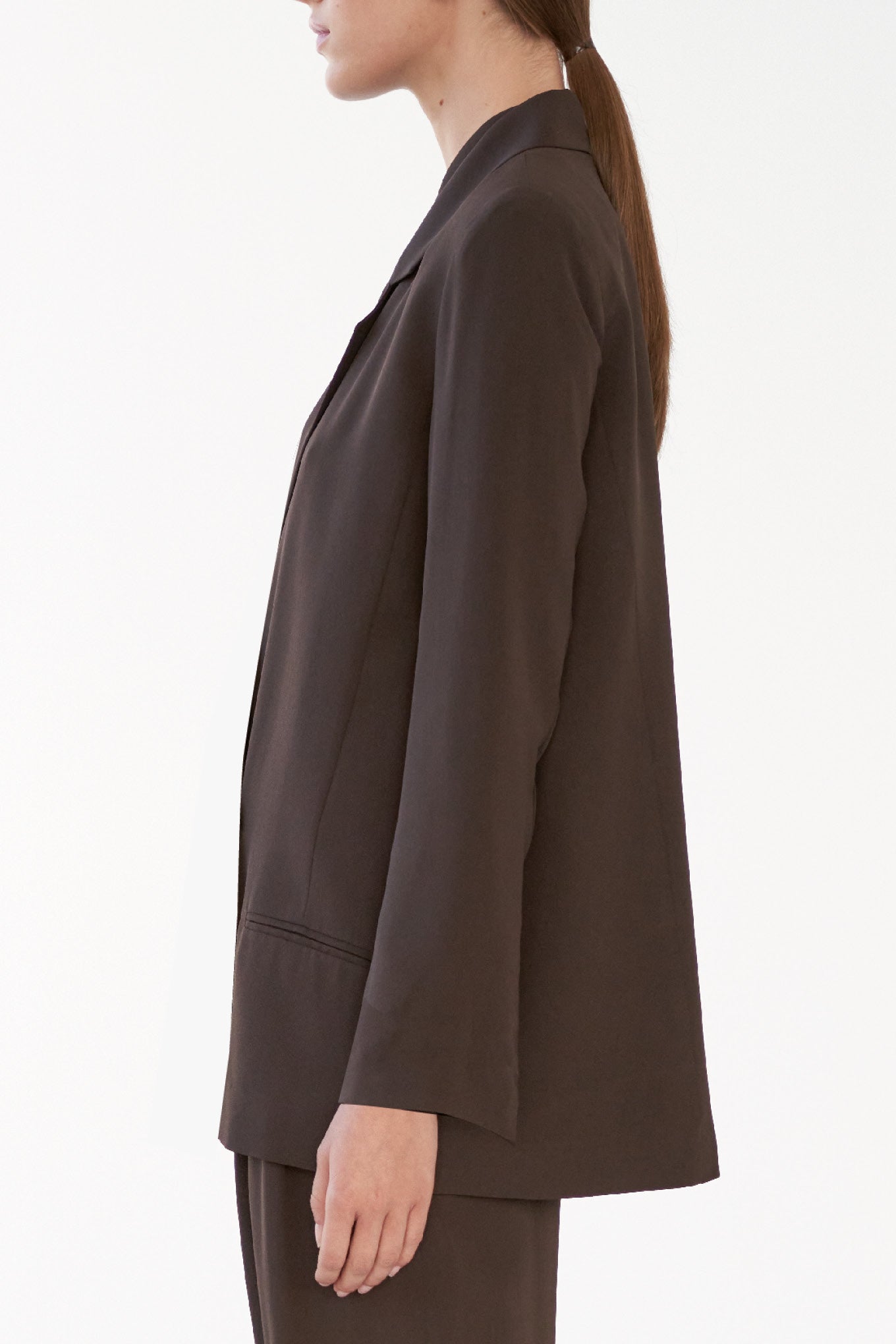 HARPERS BLAZER - DARK BROWN