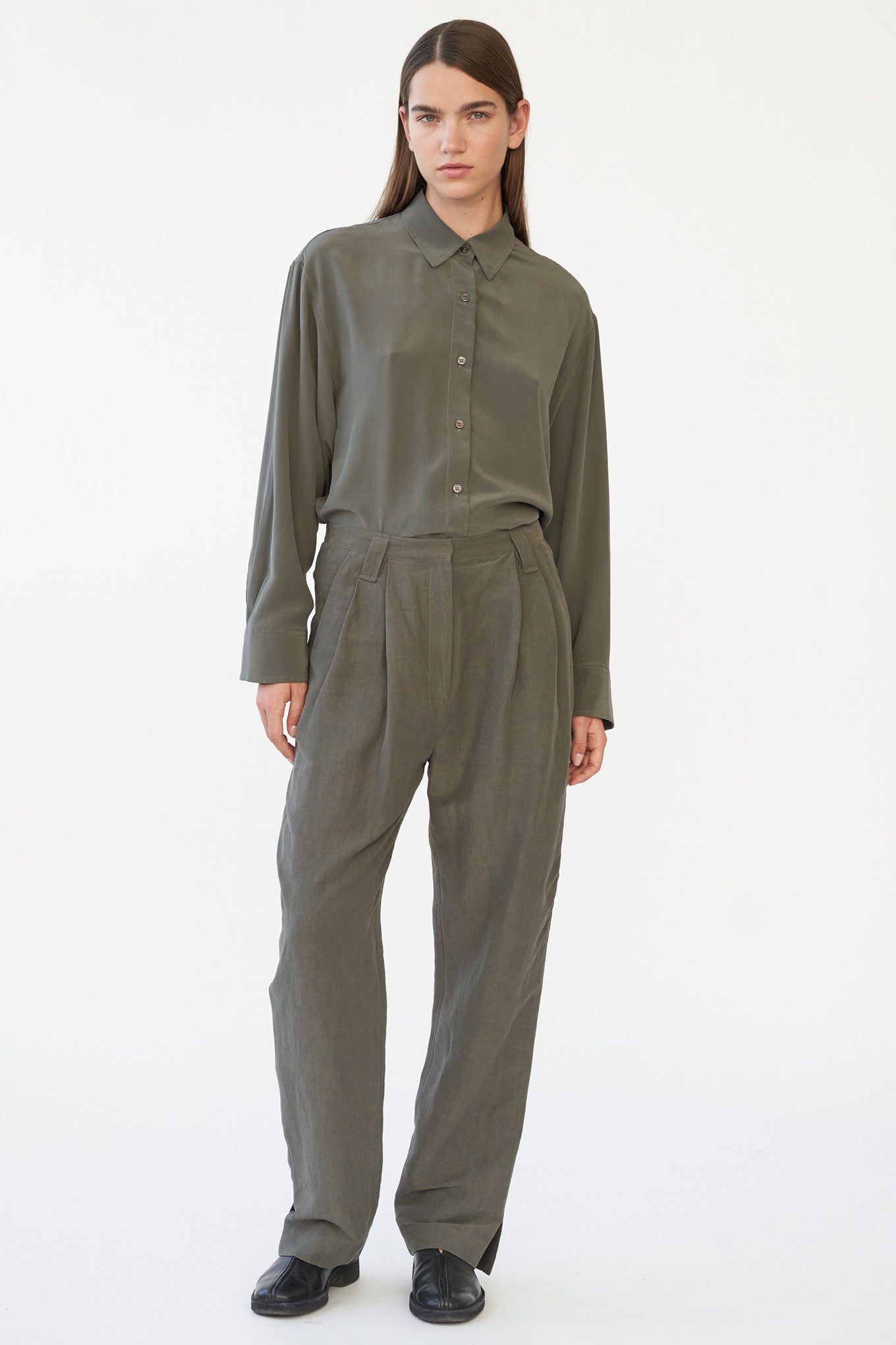 HARRY PANTS - SAGE GREY - SILK/LINEN