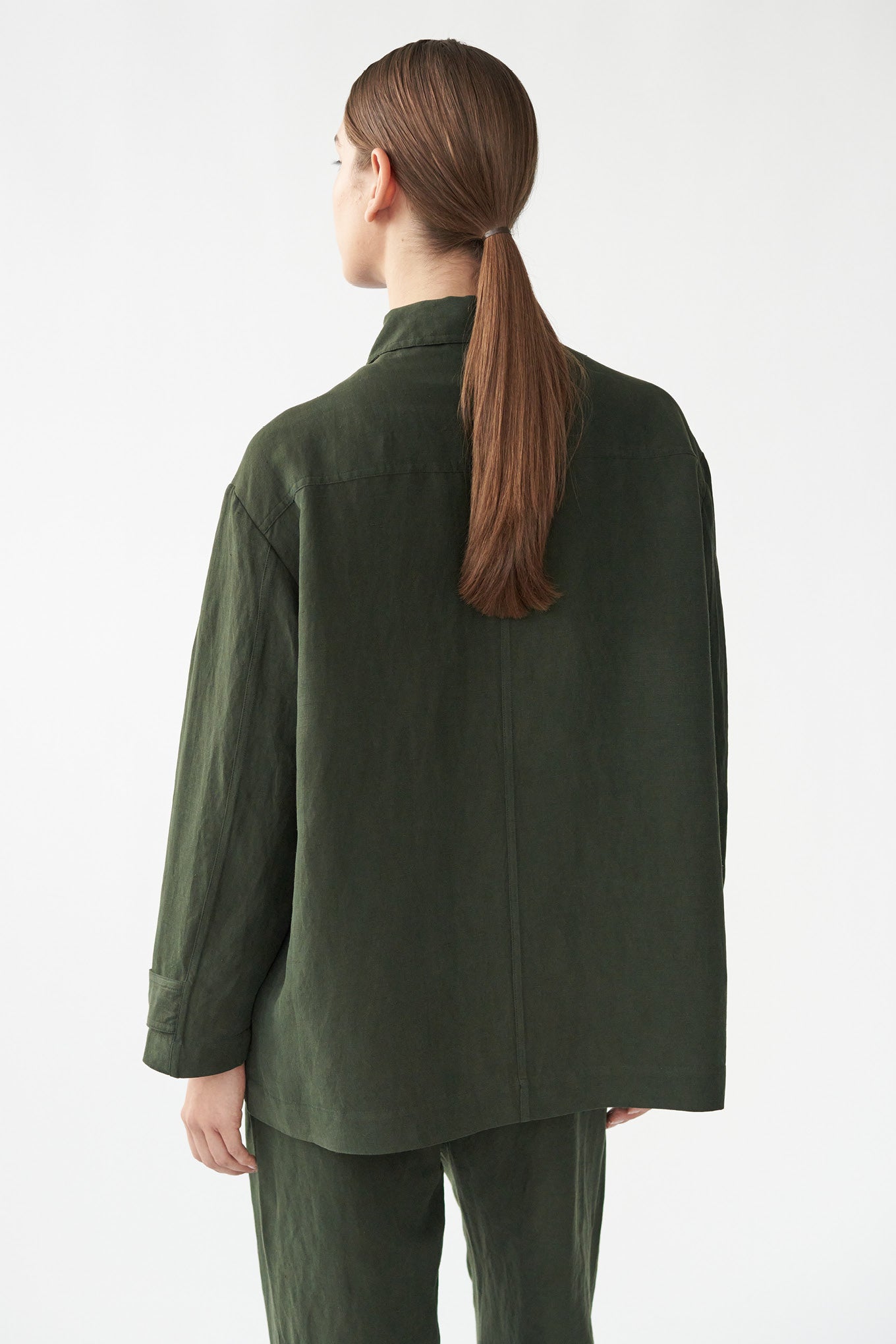 MARA JACKET - FOREST GREEN - SILK/LINEN