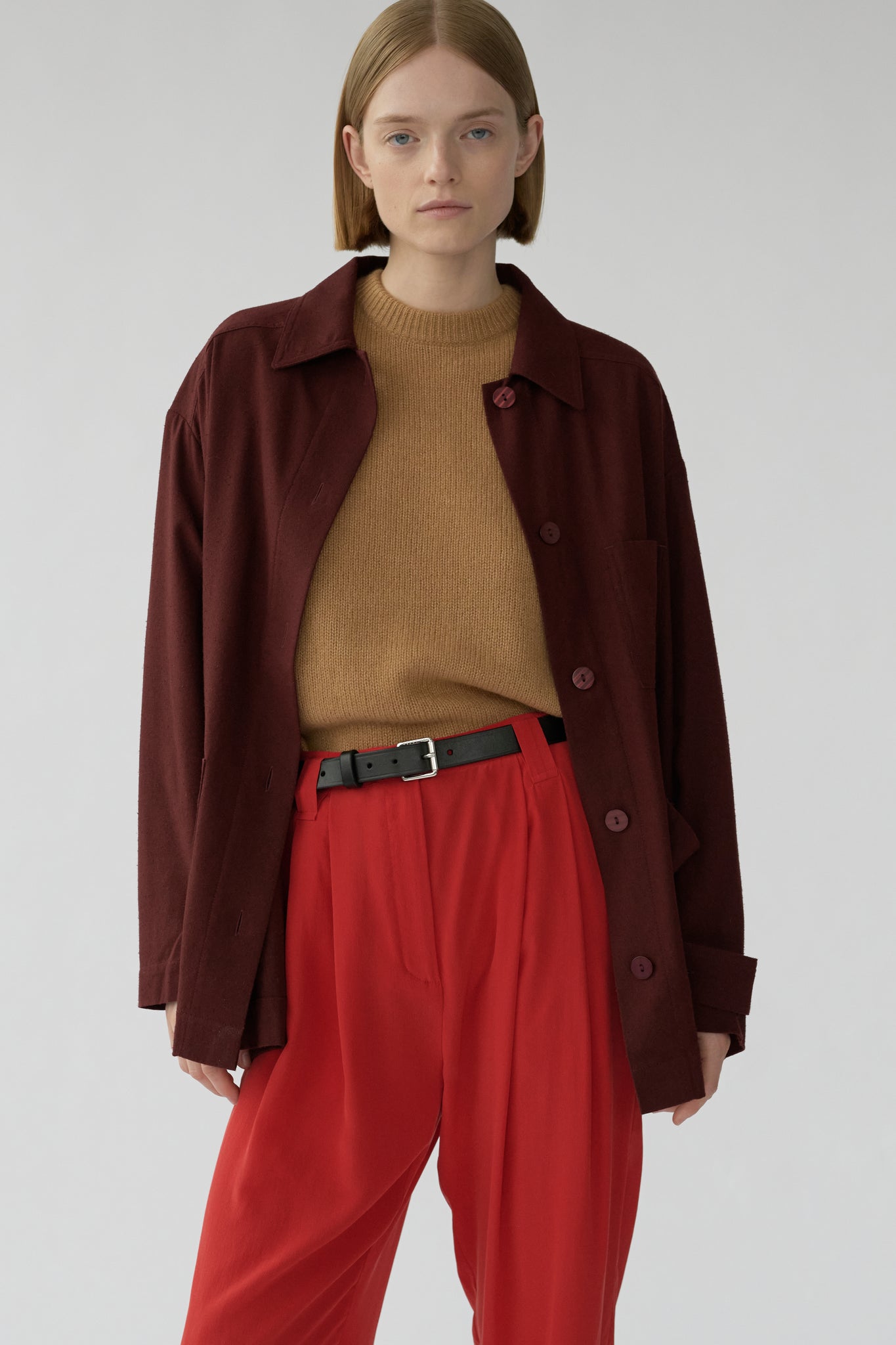 MARA JACKET - BURGUNDY - RAW SILK
