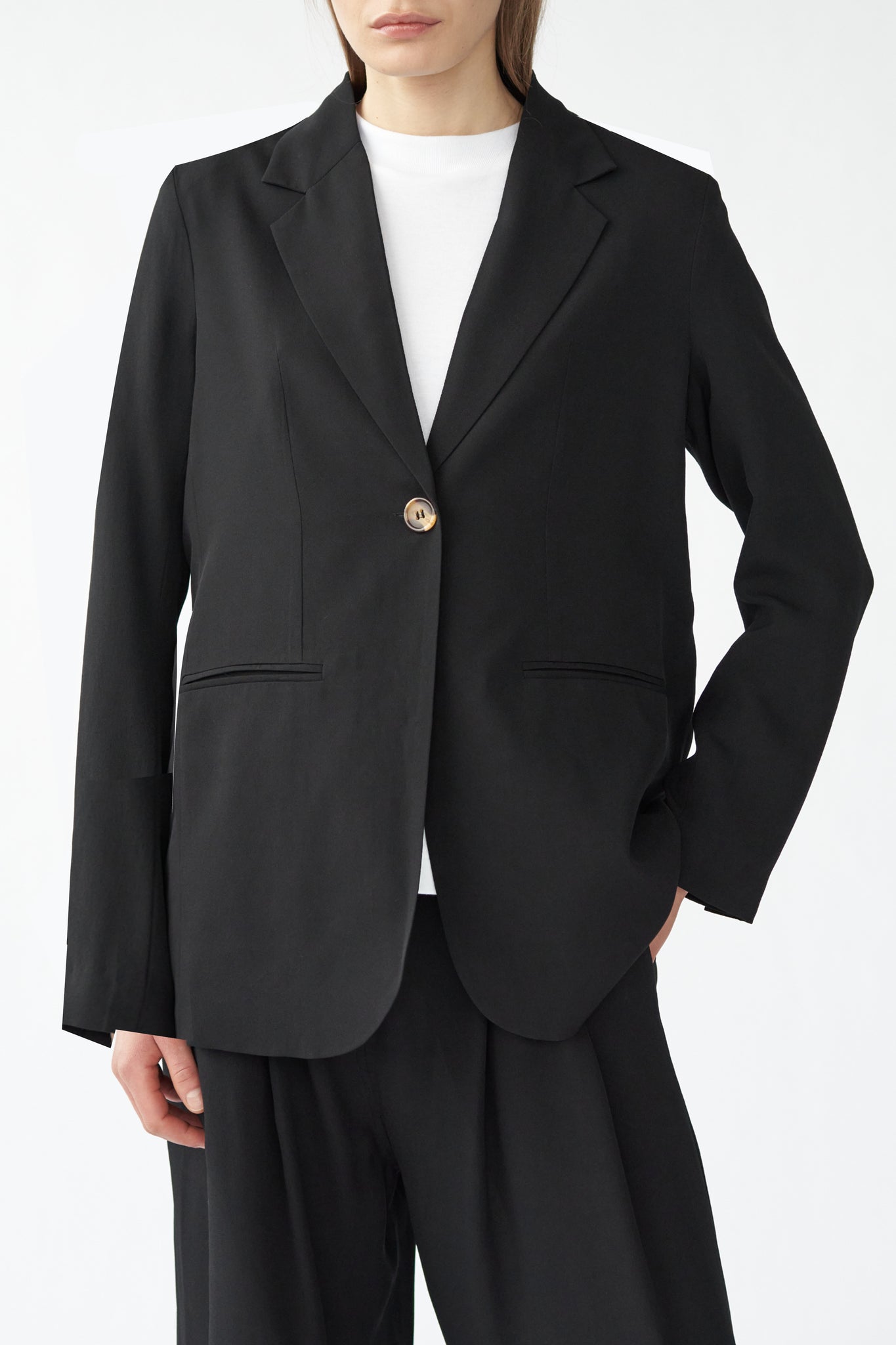 OTIS BLAZER - BLACK - SILK GEORGETTE