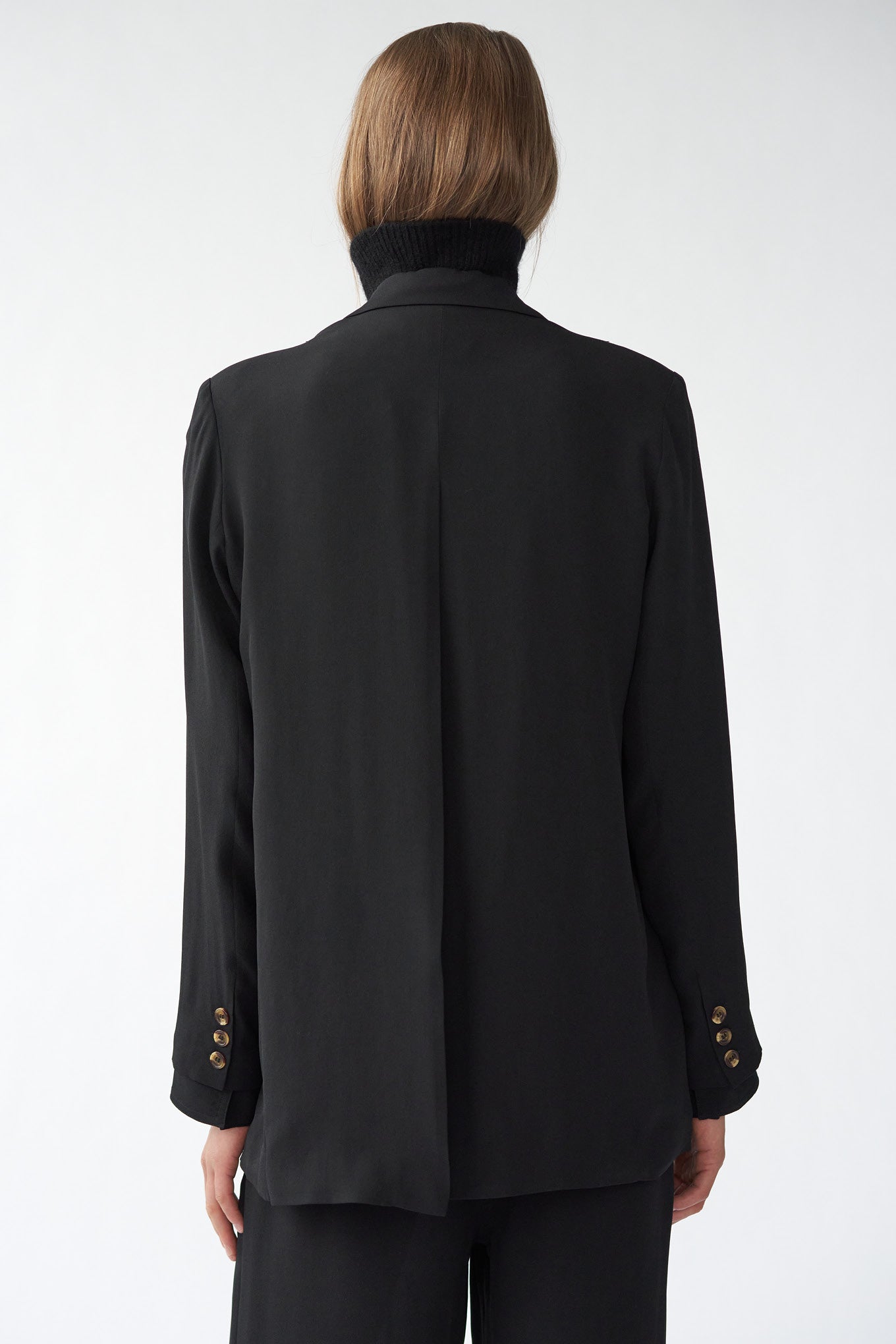 OTIS BLAZER - BLACK - SILK GEORGETTE