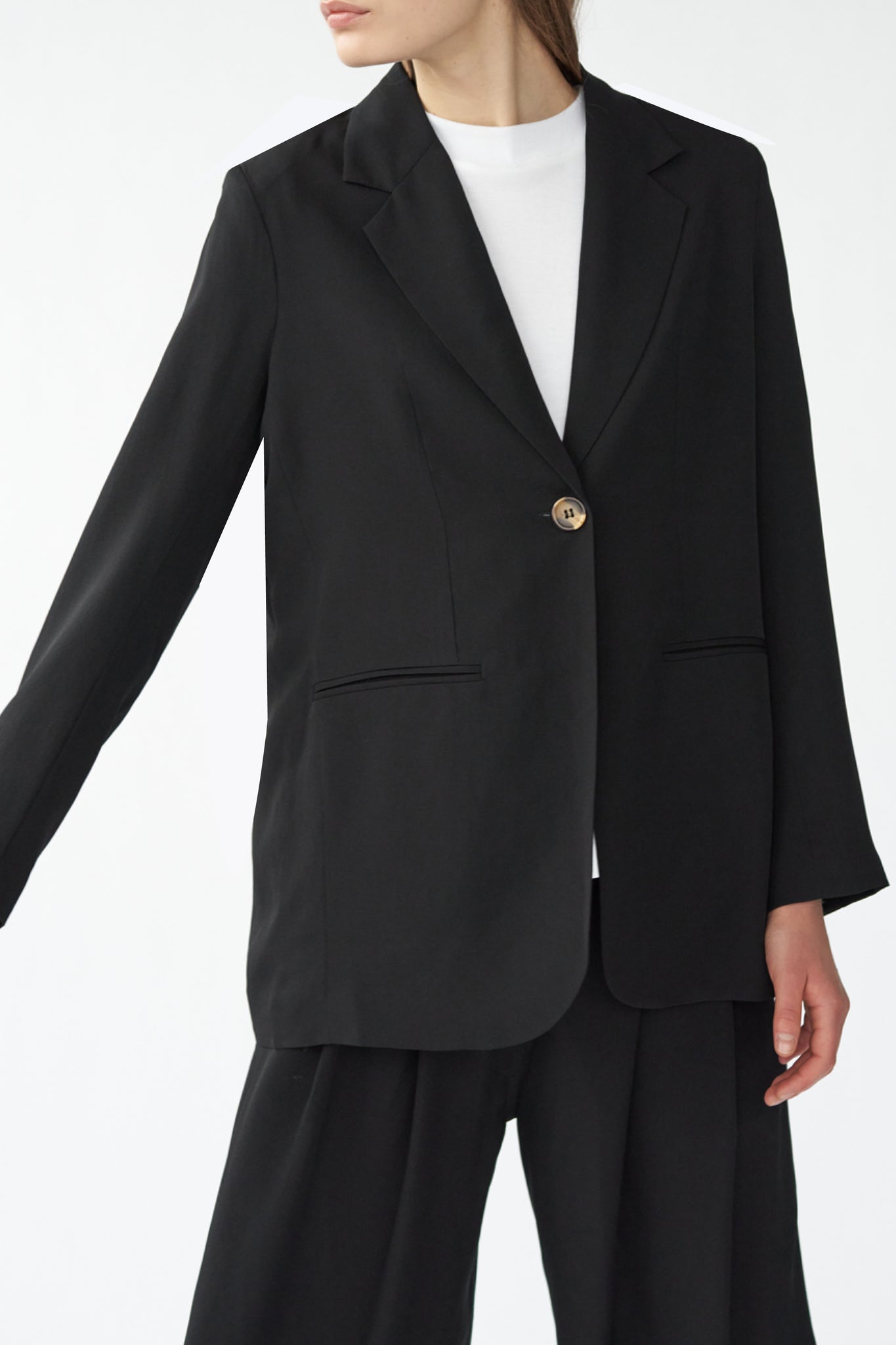 OTIS BLAZER - BLACK - SILK GEORGETTE