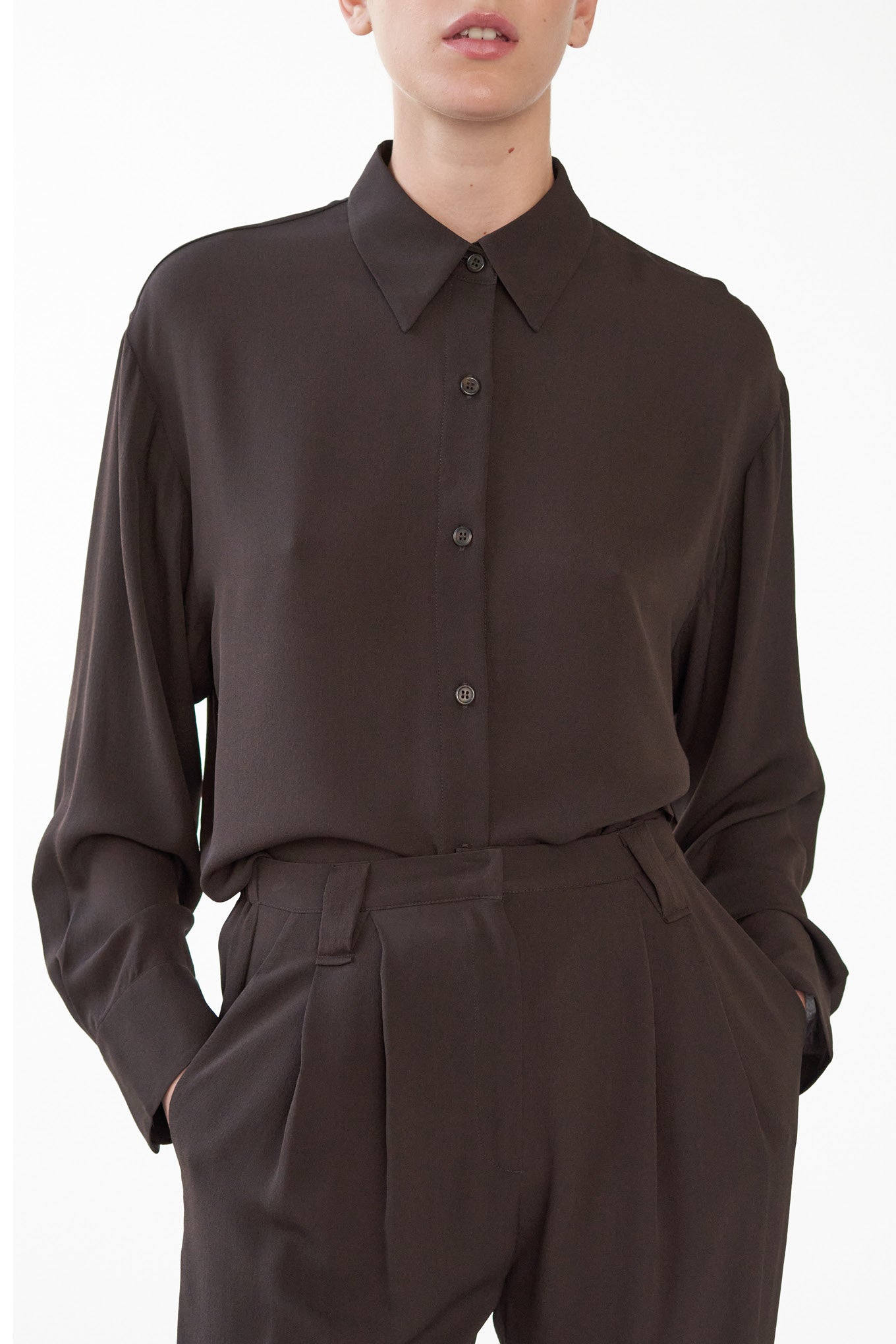 SOPHIE SHIRT - DARK BROWN