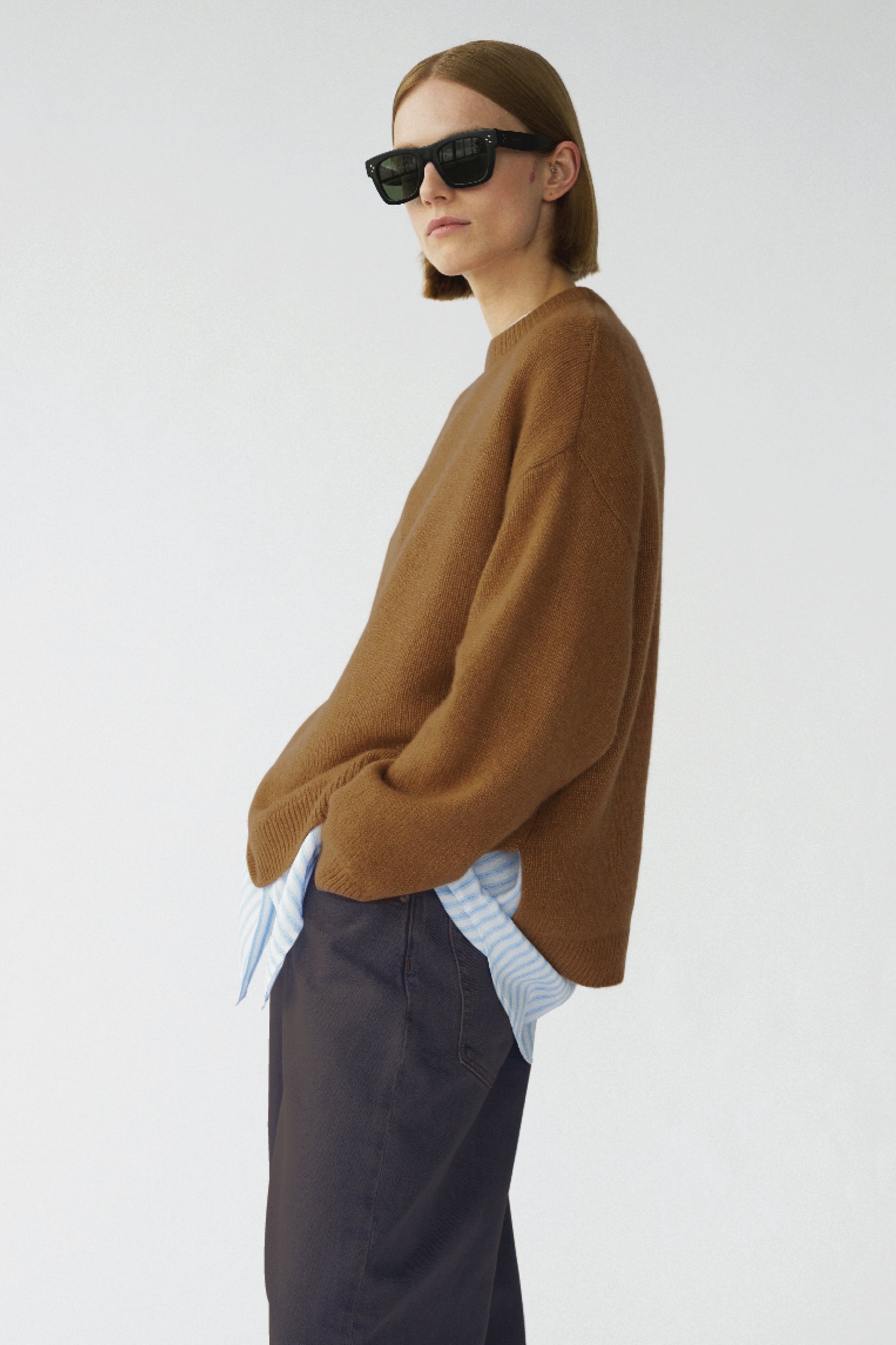 BEZ CREW KNIT - ACORN - SILK/CASHMERE