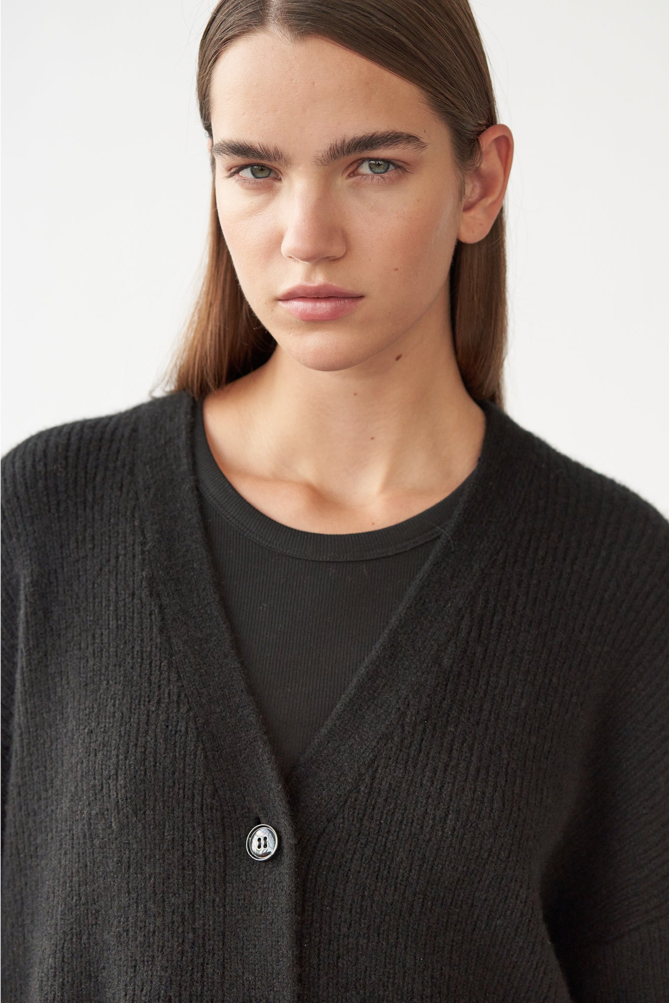 BEN CARDIGAN - BLACK - SILK/CASHMERE