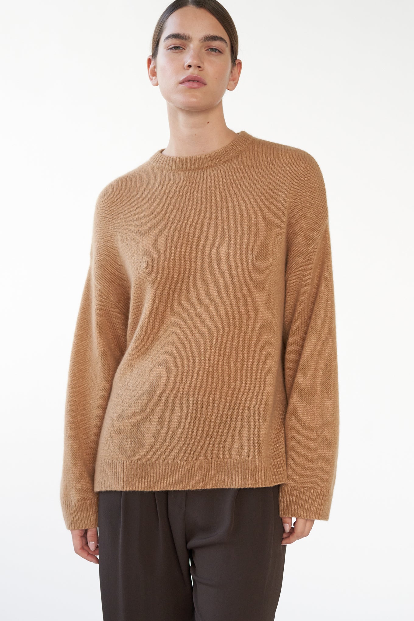 BEZ CREW KNIT - CAMEL - SILK/CASHMERE