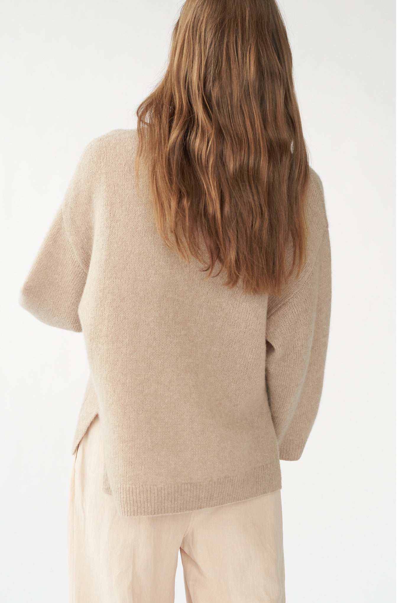 BEZ CREW KNIT - JUTE - SILK/CASHMERE