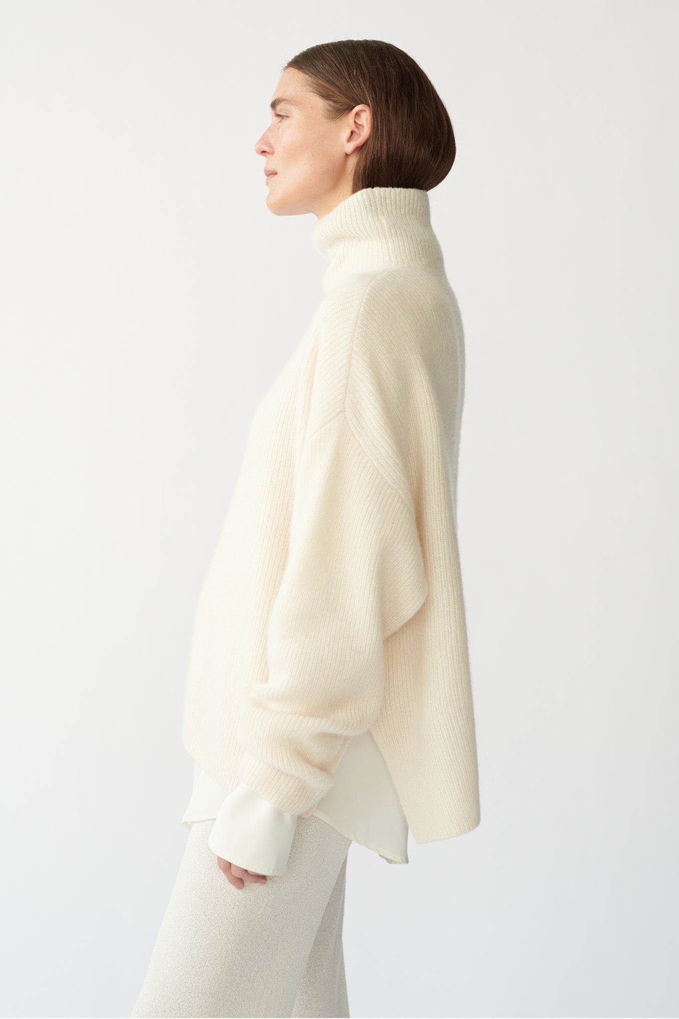 BEZ RIB KNIT - IVORY - SILK/CASHMERE – Kokoon