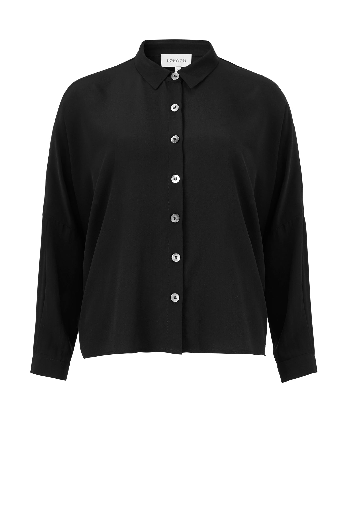 NEMO SHIRT - BLACK - SAND WASHED CREPE DE CHINE SILK