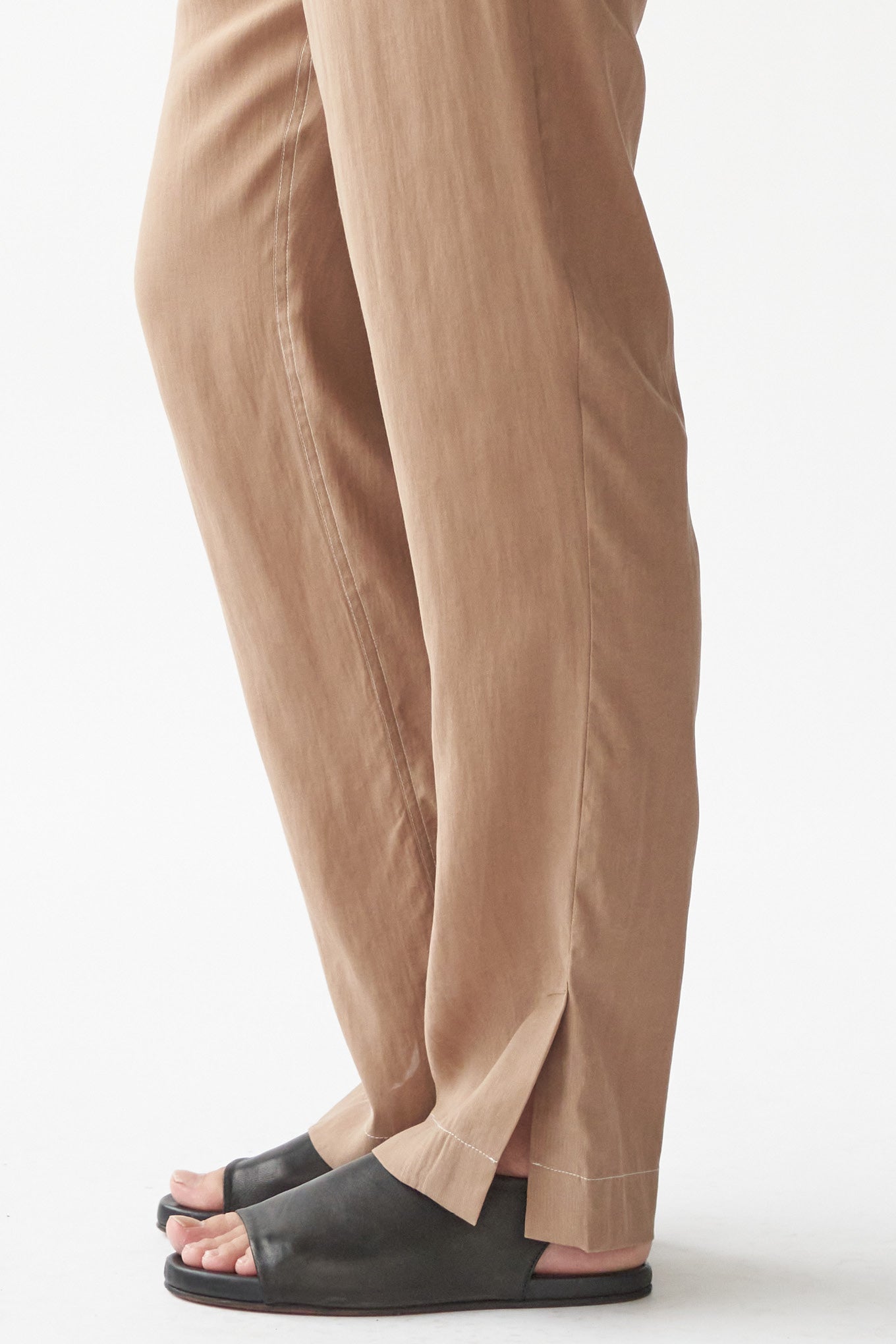 ELI SLIT PANTS - TOBACCO