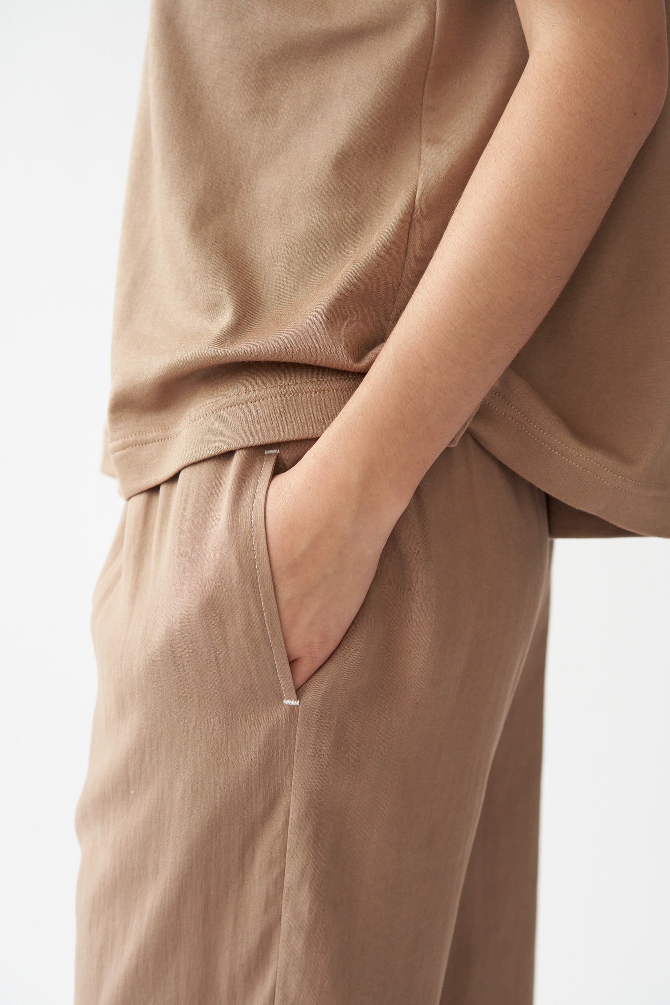 ELI SLIT PANTS - TOBACCO