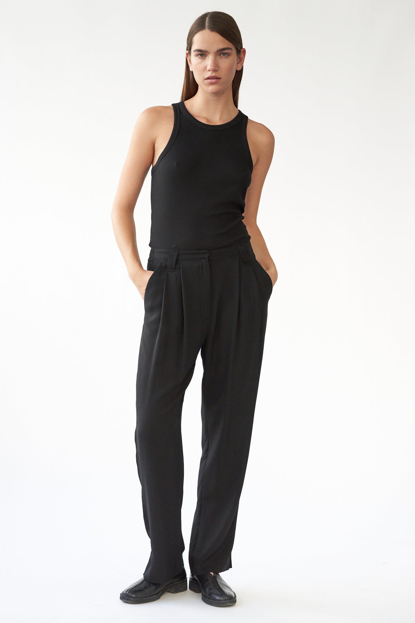 HARRY PANTS - BLACK - SILK GEORGETTE