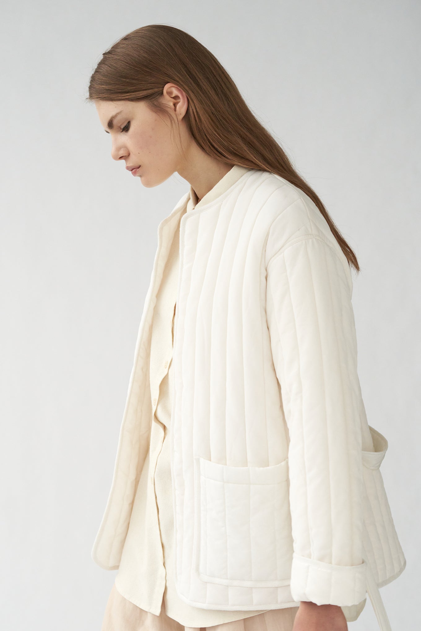 MITCHEL JACKET OFF WHITE SAND CREPE DE CHINE – Kokoon