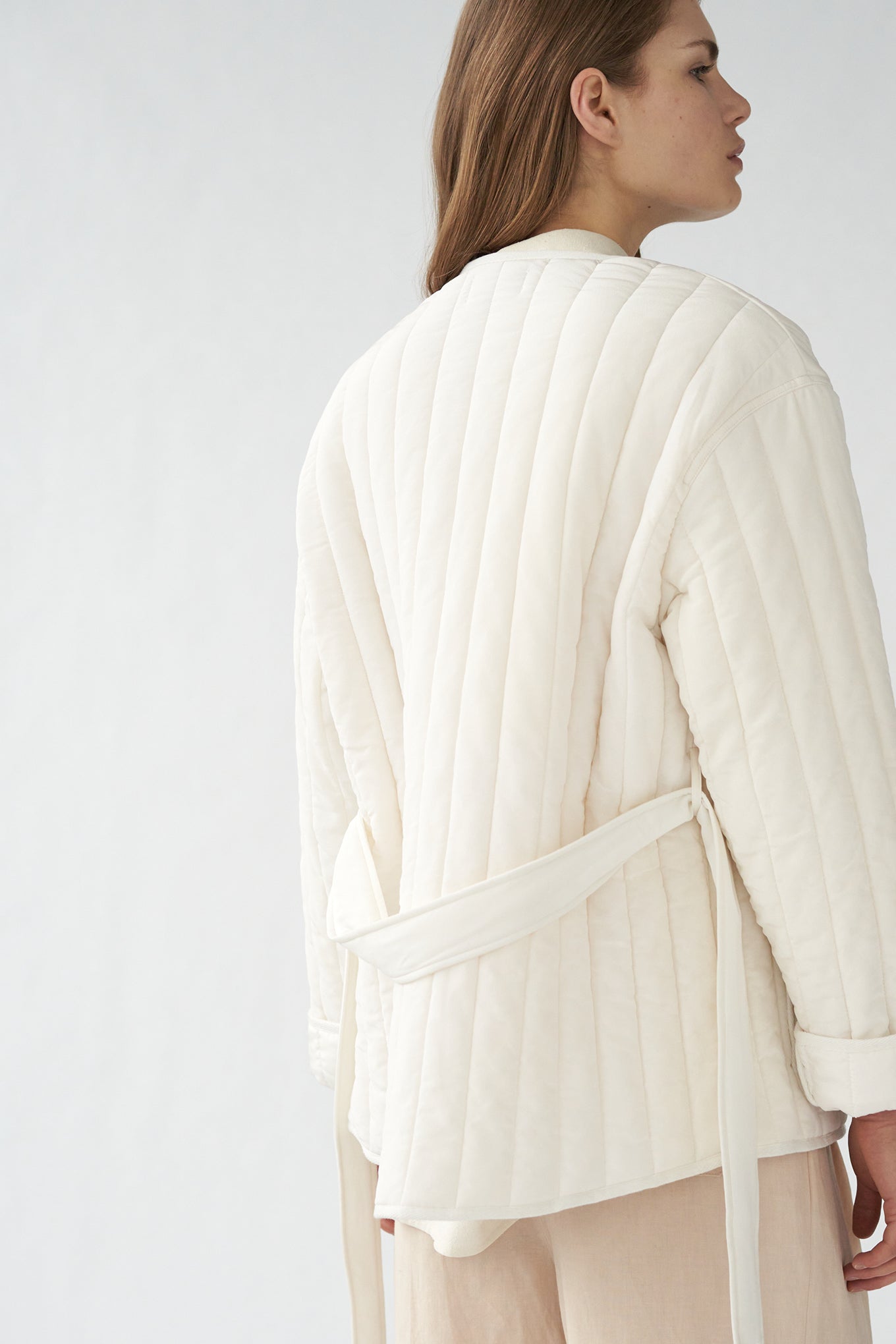 MITCHEL JACKET OFF WHITE SAND CREPE DE CHINE – Kokoon