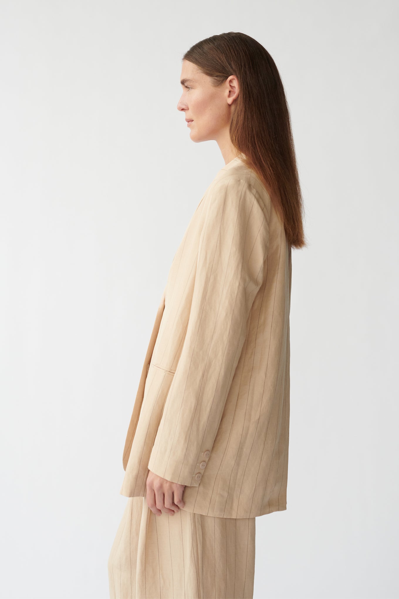 OTIS BLAZER - OYSTER PINSTRIPE - SILK/LINEN